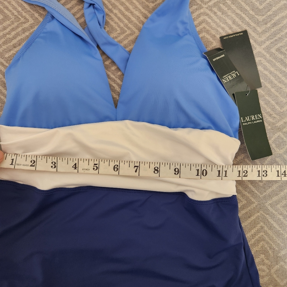 Ralph Lauren Blue and White One-Piece Swimsuit - Picture 9 of 13